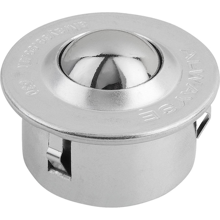 Kipp Ball Transfer Unit With Spring Clip, Form:B Steel, Comp:Steel K0765.115